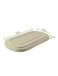 125 Pcs - Couvercle rectangulaire en pulpe brun - 26,9 x 13,9 cm x 1,6 cm 2