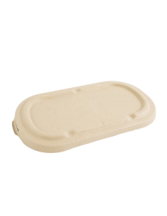 50 Pcs - Couvercle rectangulaire brun en pulpe - 24 x 13,5 cm x 1,5 cm