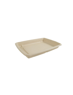 50 Pcs - Plateau pulpe rectangulaire brun - 22,6 x 16,2 cm, hauteur: 2,7 cm
