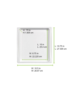 20 Pcs - Plateau rectangulaire pulpe "Atlas" - Format 2/3, 273x265 mm, Hauteur 20 mm 2