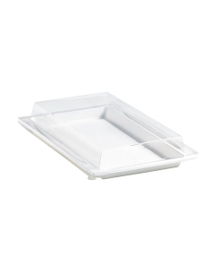 100 Pcs - Couvercle PET transparent "Atlas" - 27,2 x 19,3 cm, Hauteur: 3,3 cm