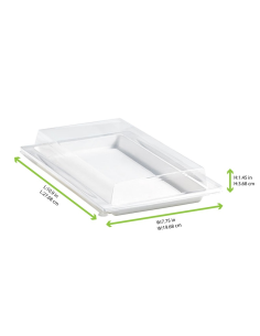 100 Pcs - Couvercle PET transparent "Atlas" - 27,2 x 19,3 cm, Hauteur: 3,3 cm 2