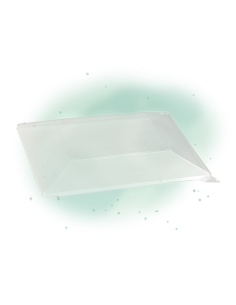 10 Pcs - Couvercle plastique PET transparent - 21 x 21 cm, Hauteur: 4 cm 2