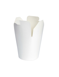 50 Pcs - Pot carton blanc à boucle papillon - 750 ml, Diam: 9,3 cm, Hauteur: 9,7 cm
