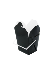 50 Pcs - Boîte carrée noire avec anse - 415 ml, 9,2 cm, 7,4 cm, Hauteur: 9 cm
