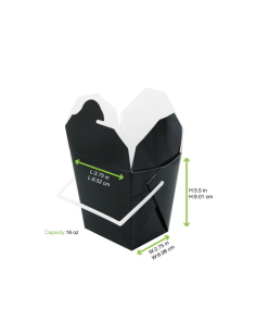 50 Pcs - Boîte carrée noire avec anse - 415 ml, 9,2 cm, 7,4 cm, Hauteur: 9 cm 2
