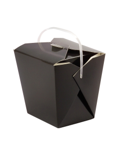 50 Pcs - Boîte carrée noire avec anse - 750 ml, 10 x 9,3 x 10,4 cm