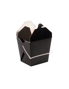 50 Pcs - Boîte carrée noire avec anse - 950 ml, 10 x 10 cm, Hauteur: 11 cm
