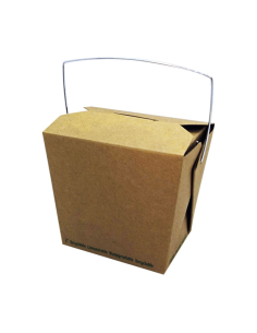 50 Pcs - Boîte carton kraft carrée - 750 ml, 10 x 9,2 x 10,4 cm, avec anse
