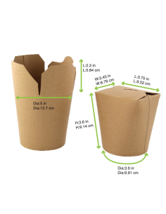 25 Pcs - Pot carton rond kraft - 750 ml, 10 cm, Hauteur: 9,8 cm 2