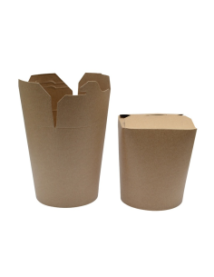 25 Pcs - Pot carton rond kraft - 950 ml, Diam: 9,2 cm, Hauteur: 10,1 cm