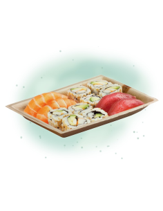6 Pcs - Assiette rectangulaire en palmier - 24 x 16 cm, Hauteur: 3 cm 2