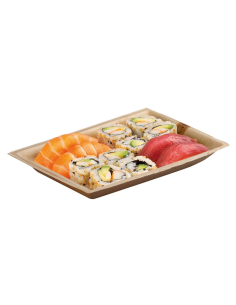 6 Pcs - Assiette rectangulaire en palmier - 24 x 16 cm, Hauteur: 3 cm