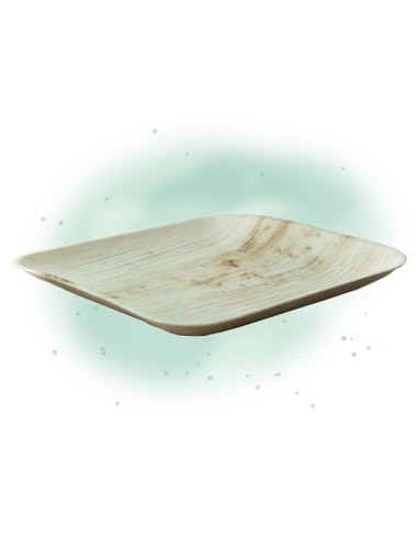 25 Pcs - Assiette carrée en palmier - 20 x 20 cm, Hauteur: 2 cm