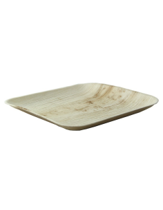 25 Pcs - Assiette carrée en palmier - 20 x 20 cm, Hauteur: 2 cm