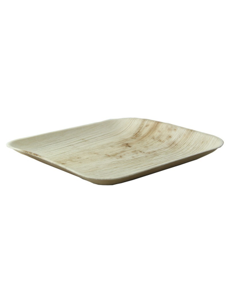 25 Pcs - Assiette carrée en palmier - 20 x 20 cm, Hauteur: 2 cm