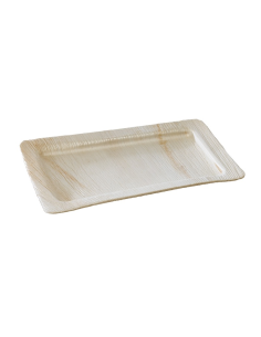 25 Pcs - Assiette rectangulaire en palmier - 25 x 15,5 cm, Hauteur: 3 cm