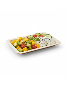 25 Pcs - Assiette rectangulaire en palmier - 25 x 15,5 cm, Hauteur: 3 cm 2