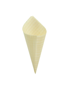 100 Pcs - Cône en bois - Diam: 3,3 cm, Hauteur: 8,5 cm