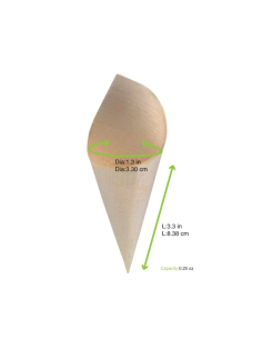 100 Pcs - Cône en bois - Diam: 3,3 cm, Hauteur: 8,5 cm 2