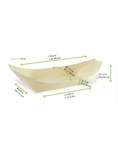 50 Pcs - Barquette bateau en bois - 22 cm x 10,5 cm x 3 cm 2