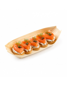 50 Pcs - Barquette bateau en bois - 24,5 cm, 11,5 cm, Hauteur: 2,7 cm 2