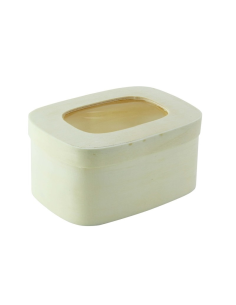 100 Pcs - Boîte en bois rectangulaire avec fenêtre - 240 ml, 11 x 8 cm, Hauteur: 5 cm