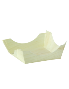 50 Pcs - Mini assiette bois Pin Up - 80x80 mm, Hauteur: 15 mm