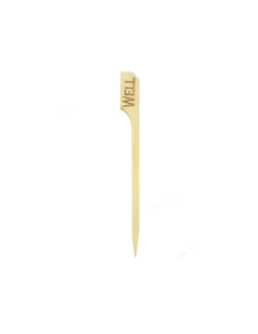 100 Pcs - Pique steak bambou "Teppo Gushi" - 9 cm, idéal pour cuisson bien cuite