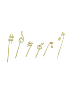 100 Pcs - Pique bambou décor musique - 12 cm, idéal pour vos événements horeca