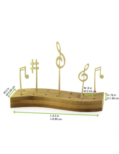 100 Pcs - Piques en bambou décor musique - 9 cm, parfaits pour vos réceptions. 2