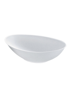 100 Pcs - Bol oval blanc "BioNchic" - 27 cm x 16,5 cm, Hauteur: 7,7 cm