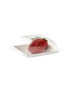 100 Pcs - Couvercle PET transparent "BioNchic" - 9,1 x 9,1 cm, Hauteur: 3,6 cm 2