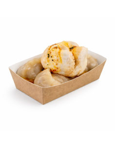 100 Pcs - Barquette en carton kraft - 460 ml, 14 x 6,5 cm, Hauteur: 4,2 cm 2