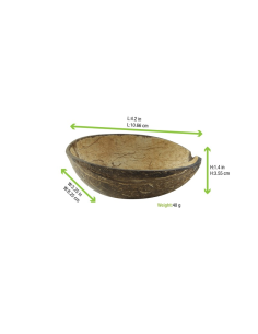 10 Pcs - Bol noix de coco naturel - 100 ml, Ø 75 mm, Hauteur: 50 mm 2