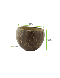 4 Pcs - Bol noix de coco naturel - 400 ml, Ø 90 mm, Haut: 80 mm 2