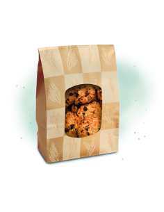 500 Pcs - Sac papier brun "Ecokraft" - 12 x 6 x 24 cm, avec fenêtre et attache métallique 2