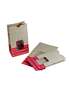 500 Pcs - Sac papier brun renforcé "Ecokraft" - 12,5 x 7,5 x 23,5 cm avec fenêtre