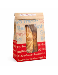 500 Pcs - Sac SOS papier brun "Ecokraft" - 15,3 x 11 x 28,5 cm, avec fenêtre 2