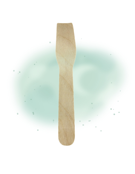 100 Pcs - Cuillère à glace en bois - 95 mm, emballage papier kraft