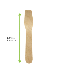 100 Pcs - Cuillère à glace en bois - 95 mm, emballage papier kraft 2