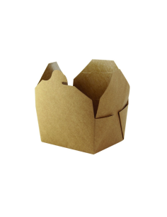 50 Pcs - Boîte repas carton kraft ingraissable - 1500 ml, 21,5 x 16 cm, Hauteur: 4,8 cm
