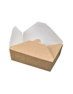 50 Pcs - Boîte repas carton kraft ingraissable - 1500 ml, 21,5 x 16 cm, Hauteur: 4,8 cm 2