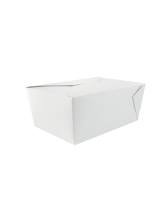 50 Pcs - Boîte repas carton blanc - 1500 ml, 21,5 x 16 cm, Hauteur: 6,5 cm