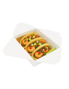 50 Pcs - Boîte repas carton blanc - 1500 ml, 21,5 x 16 cm, Hauteur: 6,5 cm 2
