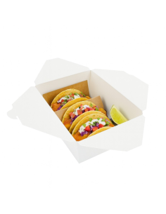 40 Pcs - Boîte repas carton blanc - 300 ml, 21,5 x 16 cm, Hauteur: 9 cm 2