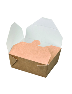 50 Pcs - Boîte repas carton kraft - 550 ml, 11 cm x 9 cm x 5 cm