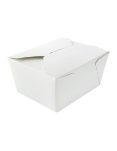 100 Pcs - Boîte repas carton blanc - Pratique pour plats à emporter, design élégant