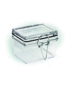 12 Pcs - Bocal plastique transparent rectangulaire - 100 ml, 5,1 x 6,9 x 5,3 cm 2