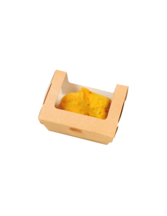 250 Pcs - Boîte salade carton kraft brun - 250 ml, 10 x 8 cm, Hauteur: 4 cm
